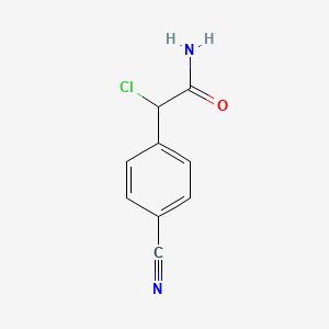 molecular formula C9H7ClN2O B1452536 2-Cloro-2-(4-cianofenil)acetamida CAS No. 1311316-35-4