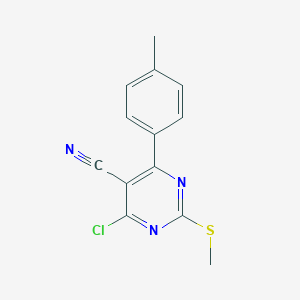 molecular formula C13H10ClN3S B145255 4-氯-5-氰基-2-甲硫基-6-(对甲苯基)嘧啶 CAS No. 128640-74-4