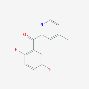 molecular formula C13H9F2NO B1452553 2-(2,5-二氟苯甲酰)-4-甲基吡啶 CAS No. 1187163-80-9