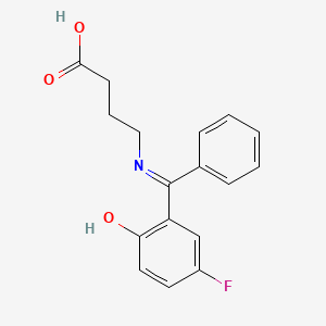 4-{[(3-Fluoro-6-oxocyclohexa-2,4-dien-1-ylidene)(phenyl)methyl]amino}butanoic acid