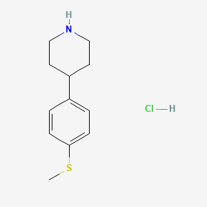 molecular formula C12H18ClNS B1452572 4-(4-甲基硫代苯基)-哌啶盐酸盐 CAS No. 918884-51-2