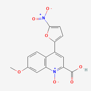 7-Methoxy-4-(5-nitrofuran-2-yl)-1-oxo-1lambda~5~-quinoline-2-carboxylic acid