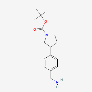 B1452575 Tert-butyl 3-(4-(aminomethyl)phenyl)pyrrolidine-1-carboxylate CAS No. 885270-22-4