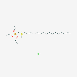 molecular formula C24H53ClO3SSi B14525762 Hexadecyl(methyl)[(triethoxysilyl)methyl]sulfanium chloride CAS No. 62573-09-5