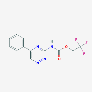 molecular formula C12H9F3N4O2 B1452590 2,2,2-三氟乙基 N-(5-苯基-1,2,4-三嗪-3-基)氨基甲酸酯 CAS No. 1240529-55-8