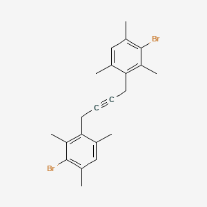 molecular formula C22H24Br2 B14525905 Benzene, 1,1'-(2-butyne-1,4-diyl)bis[3-bromo-2,4,6-trimethyl- CAS No. 62315-42-8