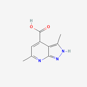 molecular formula C9H9N3O2 B1452591 3,6-二甲基-1H-吡唑并[3,4-b]吡啶-4-羧酸 CAS No. 1227268-91-8