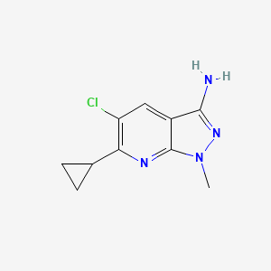 molecular formula C10H11ClN4 B1452606 5-氯-6-环丙基-1-甲基-1H-吡唑并[3,4-b]吡啶-3-胺 CAS No. 1135283-21-4