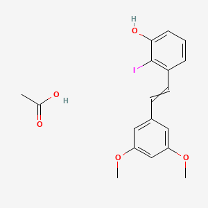 Acetic acid;3-[2-(3,5-dimethoxyphenyl)ethenyl]-2-iodophenol