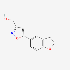 molecular formula C13H13NO3 B1452678 [5-(2-Methyl-2,3-dihydro-1-benzofuran-5-yl)isoxazol-3-yl]methanol CAS No. 1105191-22-7