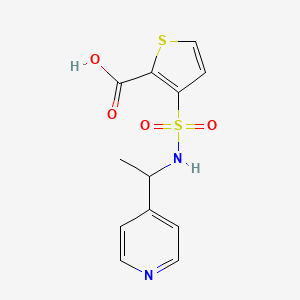 molecular formula C12H12N2O4S2 B1452686 3-{[1-(吡啶-4-基)乙基]磺酰胺基}噻吩-2-羧酸 CAS No. 1153874-48-6