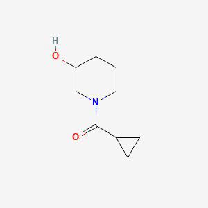 molecular formula C9H15NO2 B1452687 1-Cyclopropanecarbonylpiperidin-3-ol CAS No. 1154910-03-8