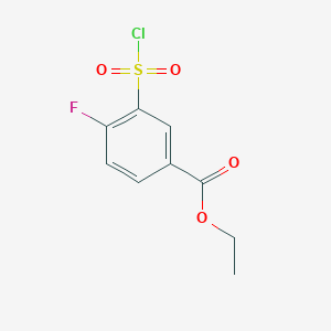 molecular formula C9H8ClFO4S B1452689 Ethyl 3-(chlorosulfonyl)-4-fluorobenzoate CAS No. 1155084-23-3