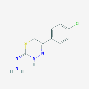 (E)-[5-(4-chlorophenyl)-3,6-dihydro-1,3,4-thiadiazin-2-ylidene]hydrazine