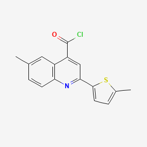 molecular formula C16H12ClNOS B1452739 6-Methyl-2-(5-methyl-2-thienyl)quinoline-4-carbonyl chloride CAS No. 1160253-33-7