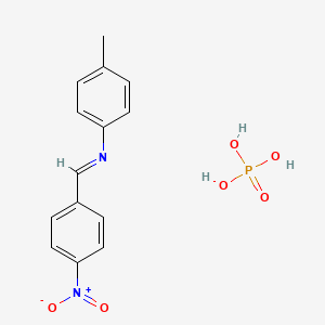 N-(4-methylphenyl)-1-(4-nitrophenyl)methanimine;phosphoric acid