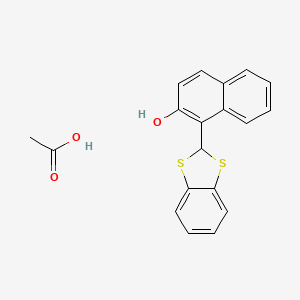 Acetic acid;1-(1,3-benzodithiol-2-yl)naphthalen-2-ol