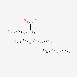 6,8-Dimethyl-2-(4-propylphenyl)quinoline-4-carbonyl chloride