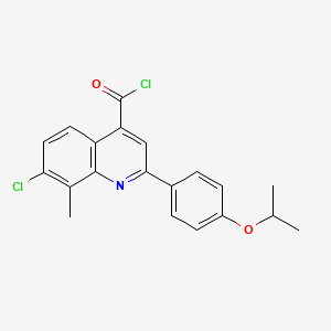 molecular formula C20H17Cl2NO2 B1452749 7-氯-2-(4-异丙氧基苯基)-8-甲基喹啉-4-甲酰氯 CAS No. 1160263-82-0
