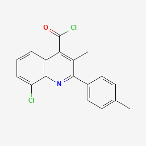 molecular formula C18H13Cl2NO B1452751 8-Chloro-3-methyl-2-(4-methylphenyl)quinoline-4-carbonyl chloride CAS No. 1160257-00-0