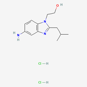 molecular formula C13H21Cl2N3O B1452755 2-(5-Amino-2-isobutyl-benzoimidazol-1-yl)-ethanol dihydrochloride CAS No. 1185293-89-3
