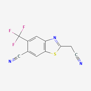 molecular formula C11H4F3N3S B1452761 2-(氰基甲基)-5-(三氟甲基)-1,3-苯并噻唑-6-腈 CAS No. 1190198-30-1