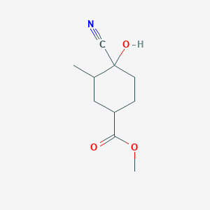 molecular formula C10H15NO3 B14527615 Methyl 4-cyano-4-hydroxy-3-methylcyclohexane-1-carboxylate CAS No. 62617-94-1