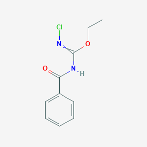 molecular formula C10H11ClN2O2 B14527643 Ethyl N-benzoyl-N'-chlorocarbamimidate CAS No. 62432-59-1