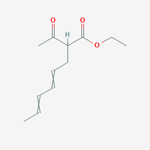 molecular formula C12H18O3 B14527644 Ethyl 2-acetylocta-4,6-dienoate CAS No. 62765-18-8