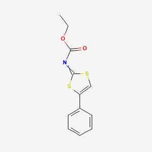 molecular formula C12H11NO2S2 B14527707 Ethyl (4-phenyl-2H-1,3-dithiol-2-ylidene)carbamate CAS No. 62538-70-9