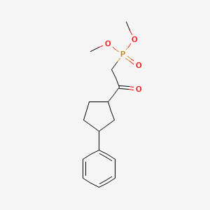 molecular formula C15H21O4P B14527708 Dimethyl [2-oxo-2-(3-phenylcyclopentyl)ethyl]phosphonate CAS No. 62517-87-7