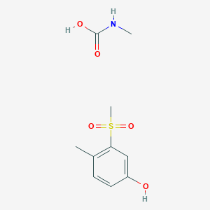 molecular formula C10H15NO5S B14527718 Methylcarbamic acid;4-methyl-3-methylsulfonylphenol CAS No. 62377-09-7