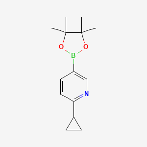 molecular formula C14H20BNO2 B1452772 2-环丙基-5-(4,4,5,5-四甲基-1,3,2-二恶唑硼烷-2-基)吡啶 CAS No. 893567-09-4
