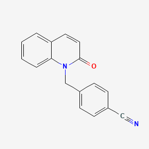 molecular formula C17H12N2O B14527744 Benzonitrile, 4-[(2-oxo-1(2H)-quinolinyl)methyl]- CAS No. 62455-78-1