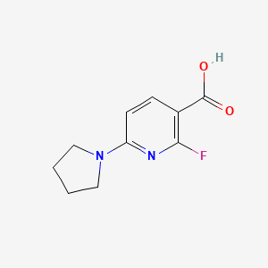 molecular formula C10H11FN2O2 B1452776 2-氟-6-(吡咯烷-1-基)烟酸 CAS No. 1203499-55-1