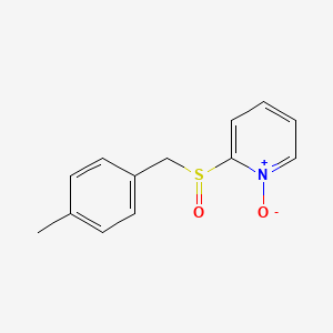 molecular formula C13H13NO2S B14527794 Pyridine, 2-[[(4-methylphenyl)methyl]sulfinyl]-, 1-oxide CAS No. 62381-93-5