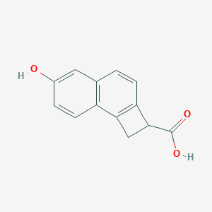 B145279 6-Hydroxy-1,2-dihydrocyclobuta(a)naphthalene-2-carboxylic acid CAS No. 125363-72-6