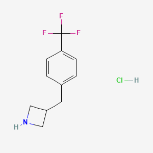 molecular formula C11H13ClF3N B1452796 3-{[4-(三氟甲基)苯基]甲基}氮杂环丁烷盐酸盐 CAS No. 1203685-18-0