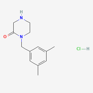 molecular formula C13H19ClN2O B1452802 1-(3,5-Dimethylbenzyl)-2-piperazinone hydrochloride CAS No. 1255718-12-7