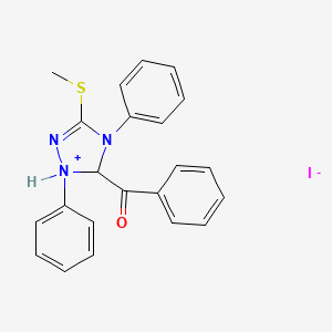 5-Benzoyl-3-(methylsulfanyl)-1,4-diphenyl-4,5-dihydro-1H-1,2,4-triazol-1-ium iodide