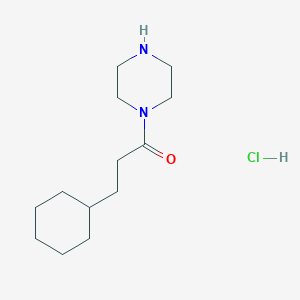 molecular formula C13H25ClN2O B1452834 3-环己基-1-(哌嗪-1-基)丙-1-酮盐酸盐 CAS No. 1193390-33-8