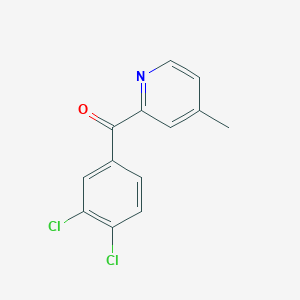 molecular formula C13H9Cl2NO B1452845 2-(3,4-Dichlorobenzoyl)-4-methylpyridine CAS No. 1187164-07-3