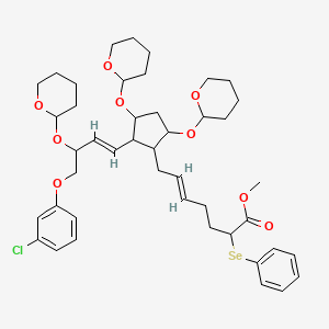 5-Heptenoic acid, 7-(2-(4-(3-chlorophenoxy)-3-((tetrahydro-2H-pyran-2-yl)oxy)-1-butenyl)-3,5-bis((tetrahydro-2H-pyran-2-yl)oxy)cyclopentyl)-2-(phenylseleno)-, methyl ester