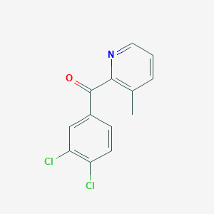 molecular formula C13H9Cl2NO B1452846 2-(3,4-Dichlorobenzoyl)-3-methylpyridine CAS No. 1187164-59-5