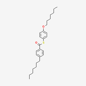 molecular formula C27H38O2S B14528623 S-[4-(Heptyloxy)phenyl] 4-heptylbenzene-1-carbothioate CAS No. 62554-39-6