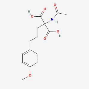 molecular formula C15H19NO6 B14528626 Acetamido[3-(4-methoxyphenyl)propyl]propanedioic acid CAS No. 62732-53-0