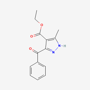 molecular formula C14H14N2O3 B14528659 Ethyl 3-benzoyl-5-methyl-1H-pyrazole-4-carboxylate CAS No. 62538-32-3