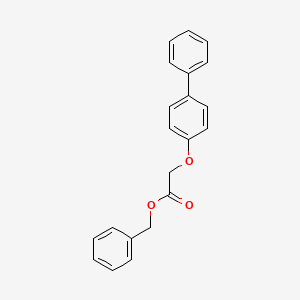 molecular formula C21H18O3 B14528684 Acetic acid, ([1,1'-biphenyl]-4-yloxy)-, phenylmethyl ester CAS No. 62323-18-6