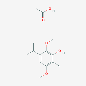 molecular formula C14H22O5 B14528746 Acetic acid;2,5-dimethoxy-6-methyl-3-propan-2-ylphenol CAS No. 62458-54-2