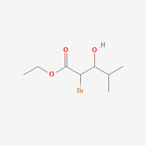 molecular formula C8H15BrO3 B14528859 Ethyl 2-bromo-3-hydroxy-4-methylpentanoate CAS No. 62317-37-7